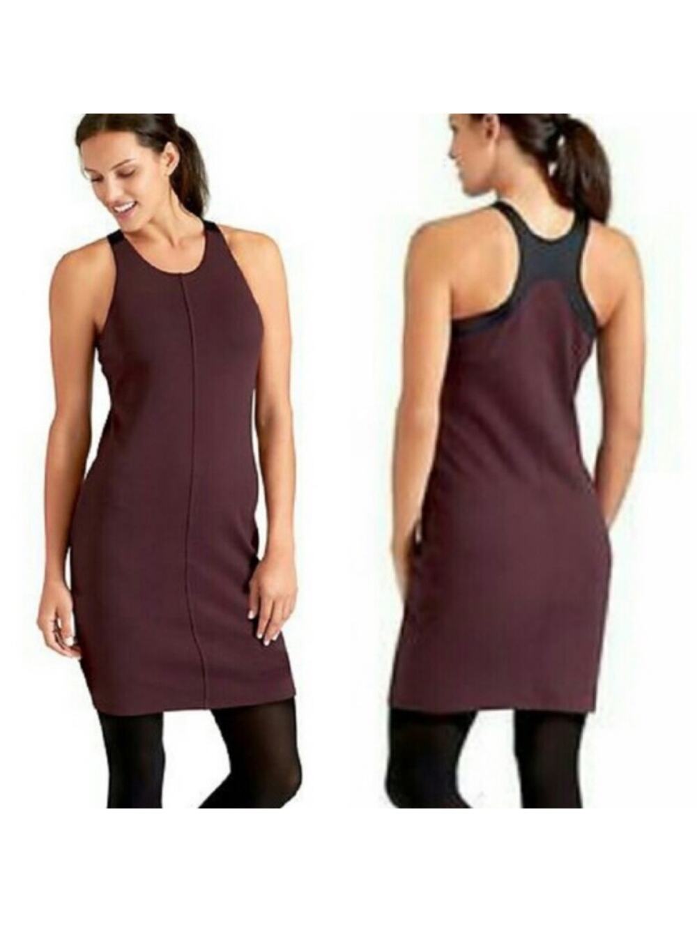 Athleta Dress Womens Large Purple Whirlwind Racerback Ponte Knit Minimal Travel